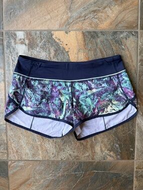 Lululemon Run: Speed Short Stretch Iridescent Multi / Deep Navy Women’s Size 6